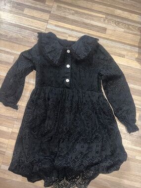 Unlisted Black Eyelet Lace Dress with Peter Pan Collar 🖤🕸️